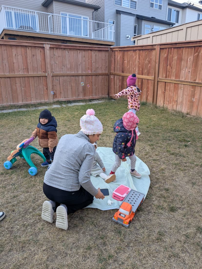 Children playing outdoors at Bright Fox Dayhome